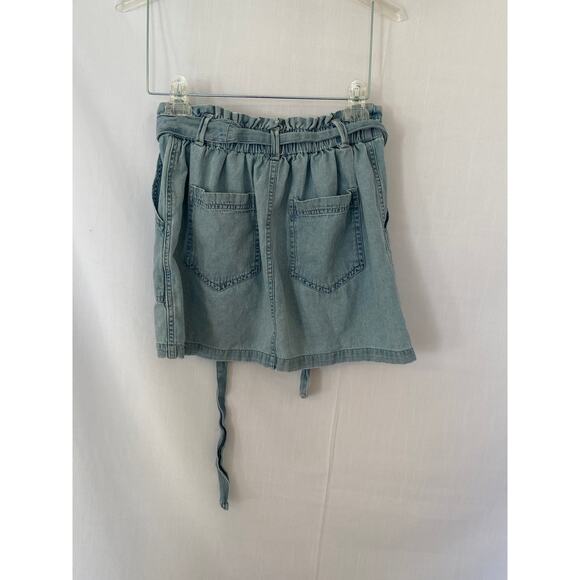 Womens Small Denim Mini Skirt American Eagle Faded w/ pockets pull on GUC - Picture 4 of 7
